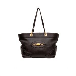 Gucci Guccissima GG Signature Shoulder Tote Bag GG Dark Brown‎ Leather 145993